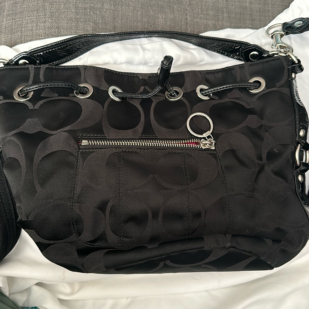Black Coach bucket bag